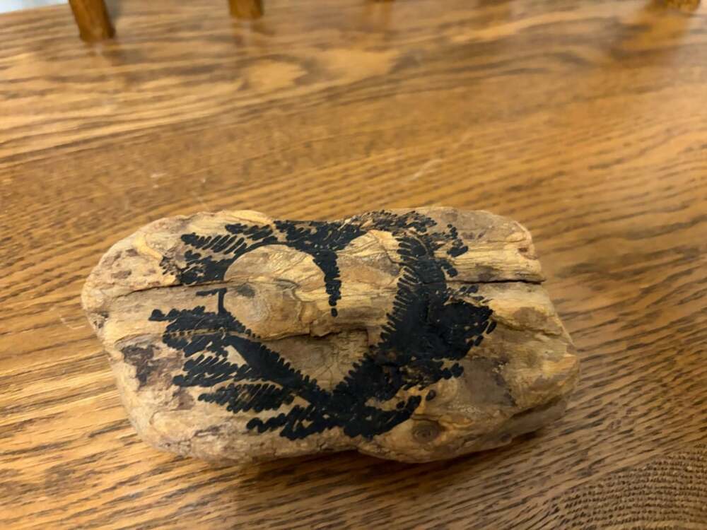 Natural Wood Decor Piece with Hand-Painted Heart Art